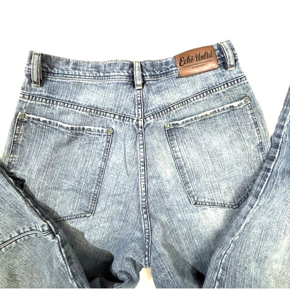 Vtg Ecko Unltd Jeans Sz. 32 Med. Blue Wash Denim Patch Y2K Baggy Fit  Red Hook - Picture 6 of 16